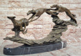 Load image into Gallery viewer, Bronze Greyhound Dog Racing Sculpture – Leaping Trio Original Art
