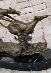 Bronze Greyhound Dog Racing Sculpture – Leaping Trio Original Art