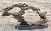 Bronze Greyhound Dog Racing Sculpture – Leaping Trio Original Art