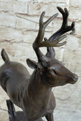Load image into Gallery viewer, Signed Villanis Male Deer Buck Hunting Bronze Sculpture Marble Figurine Figure
