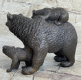 Load image into Gallery viewer, Signed Original Happy Grizzly Bear Family Bronze Sculpture Art Deco Figure Decor
