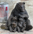 Load image into Gallery viewer, Mama Bear with Cubs Family of Bears Bronze Metal Figurine Sculpture Signed Art
