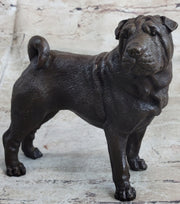 Hot Cast Bronze Shar Pei Dog Sculpture Statue Figurine Original Art