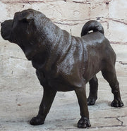 Hot Cast Bronze Shar Pei Dog Sculpture Statue Figurine Original Art
