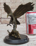 Antoine Barye Flying American Bald Eagle Art Deco Bronze Sculpture Statue Figurine