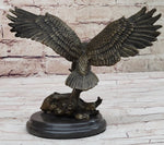 Antoine Barye Flying American Bald Eagle Art Deco Bronze Sculpture Statue Figurine
