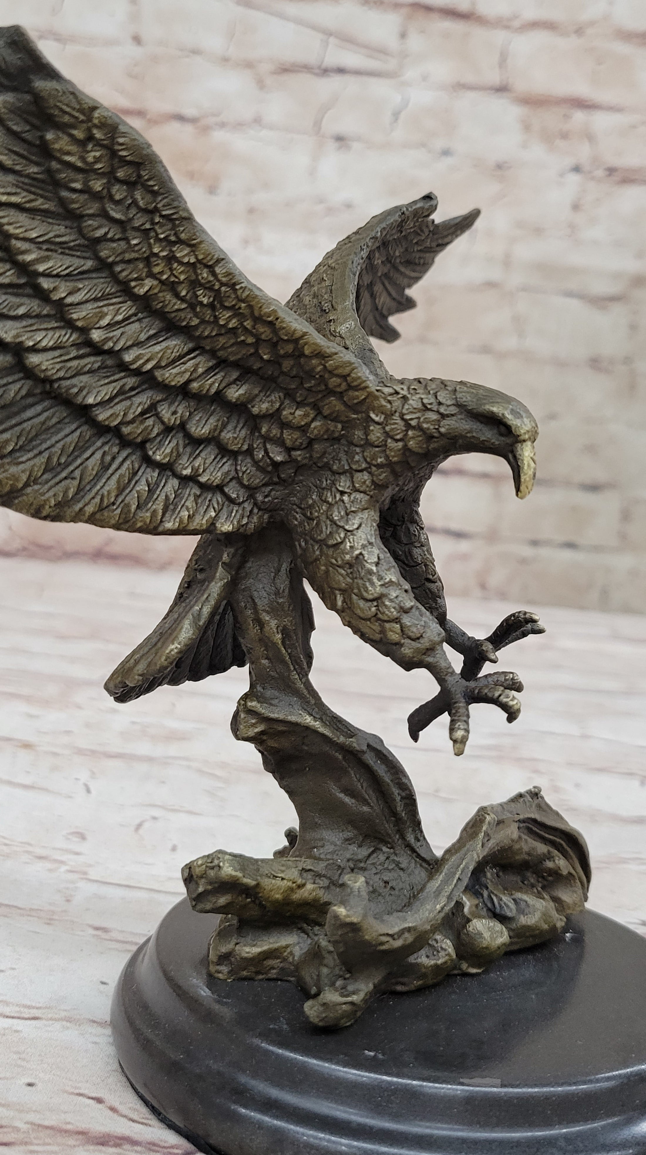 Antoine Barye Flying American Bald Eagle Art Deco Bronze Sculpture Statue Figurine