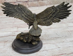 Antoine Barye Flying American Bald Eagle Art Deco Bronze Sculpture Statue Figurine
