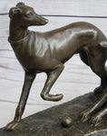 Load image into Gallery viewer, Pj Mene Two Greyhounds Dogs Playing'Argente And Dore Bronze Statue Sculpture
