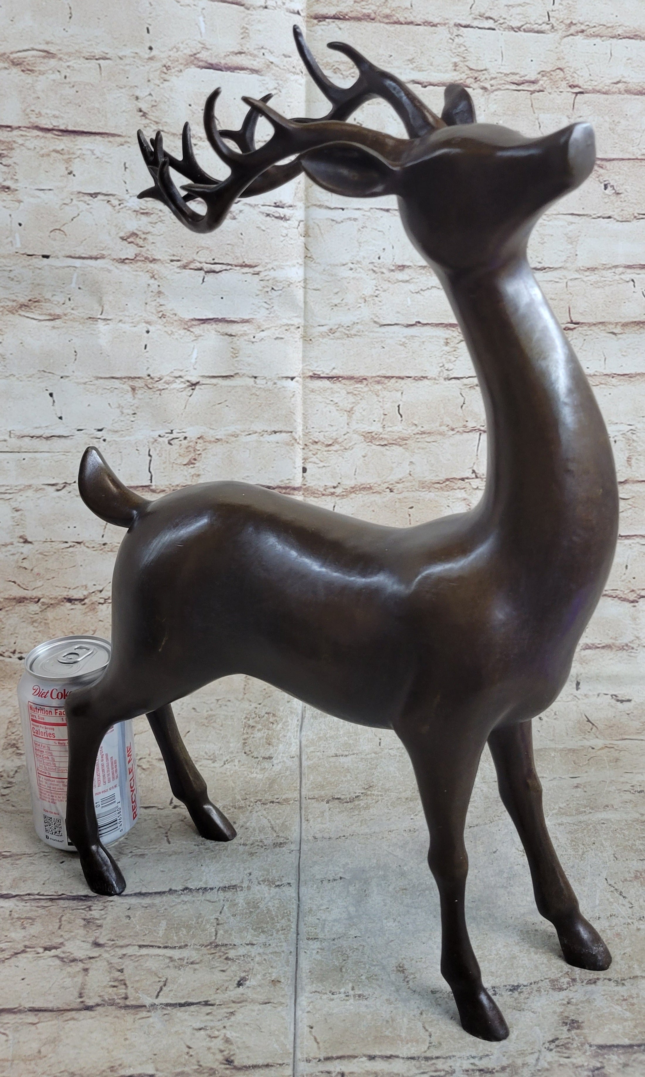 Signed Miguel Lopez Stag Buck Deer Bronze Sculpture Hot Cast Figure Figurine