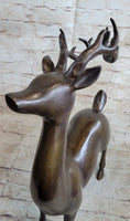 Load image into Gallery viewer, Signed Miguel Lopez Stag Buck Deer Bronze Sculpture Hot Cast Figure Figurine
