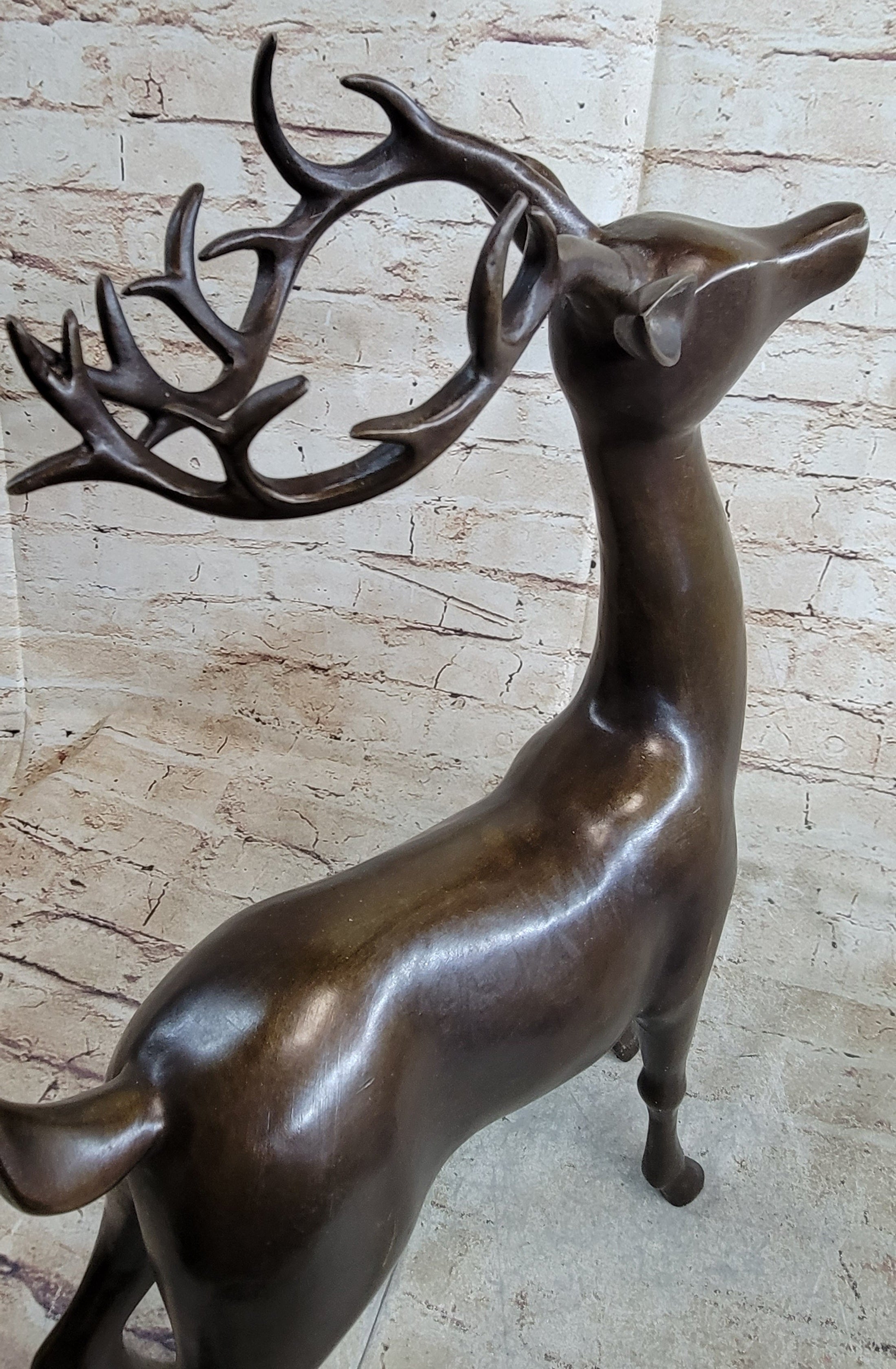 Signed Miguel Lopez Stag Buck Deer Bronze Sculpture Hot Cast Figure Figurine