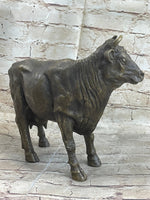 Milk Cow Cattle Bronze Statue Sculpture Figure Figurine Farm Decor 9