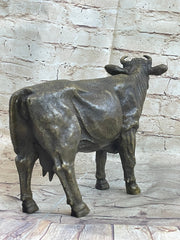 Milk Cow Cattle Bronze Statue Sculpture Figure Figurine Farm Decor 9