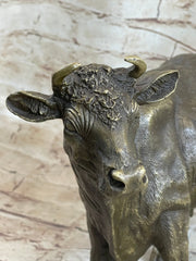 Milk Cow Cattle Bronze Statue Sculpture Figure Figurine Farm Decor 9