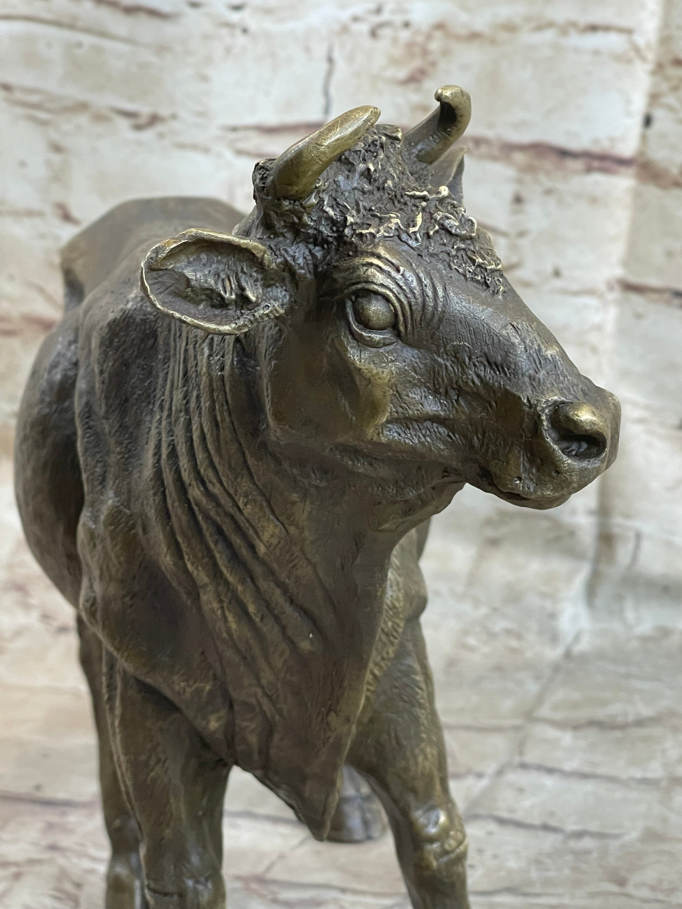 Milk Cow Cattle Bronze Statue Sculpture Figure Figurine Farm Decor 9" x 11"