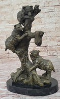 Load image into Gallery viewer, Bear Family Looking for Honey Bronze Statue Sculpture Art Decor Marble Base
