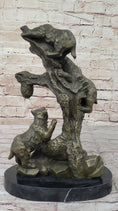 Load image into Gallery viewer, Bear Family Looking for Honey Bronze Statue Sculpture Art Decor Marble Base
