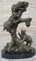 Load image into Gallery viewer, Bear Family Looking for Honey Bronze Statue Sculpture Art Decor Marble Base
