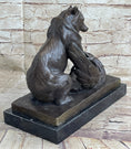 Load image into Gallery viewer, Signed Barye Bear Attacking Eagle Bronze Sculpture Marble Base Figurine Statue
