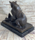 Load image into Gallery viewer, Signed Barye Bear Attacking Eagle Bronze Sculpture Marble Base Figurine Statue
