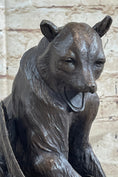 Load image into Gallery viewer, Signed Barye Bear Attacking Eagle Bronze Sculpture Marble Base Figurine Statue
