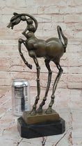 Load image into Gallery viewer, Surreal Abstract Horse Sculpture – Modern Equestrian Art on Marble Base after Salvador Dali
