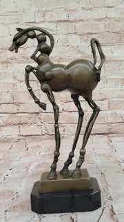 Surreal Abstract Horse Sculpture – Modern Equestrian Art on Marble Base after Salvador Dali