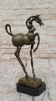 Surreal Abstract Horse Sculpture – Modern Equestrian Art on Marble Base after Salvador Dali