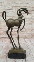 Load image into Gallery viewer, Surreal Abstract Horse Sculpture – Modern Equestrian Art on Marble Base after Salvador Dali
