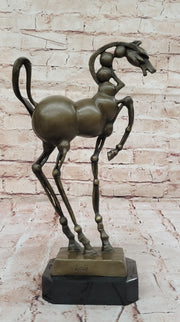 Surreal Abstract Horse Sculpture – Modern Equestrian Art on Marble Base after Salvador Dali