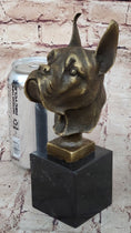 Load image into Gallery viewer, Boxer Dog Breed Bronze Metal Bust Sculpture Statue Signed Original Art on Marble Base
