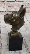 Load image into Gallery viewer, Boxer Dog Breed Bronze Metal Bust Sculpture Statue Signed Original Art on Marble Base
