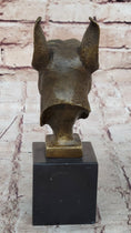 Load image into Gallery viewer, Boxer Dog Breed Bronze Metal Bust Sculpture Statue Signed Original Art on Marble Base
