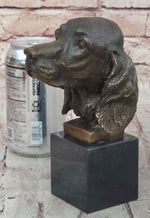 Bronze Sculpture Bust Cocker Spaniel Dog Pet Animal Marble Base Figure Figurine