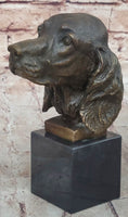 Load image into Gallery viewer, Bronze Sculpture Bust Cocker Spaniel Dog Pet Animal Marble Base Figure Figurine
