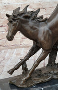 Load image into Gallery viewer, Jumping Racing Wild Horse Stallion Bronze Sculpture Statue Signed Original Art
