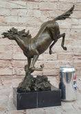 Load image into Gallery viewer, Original Milo Art Deco Wild Horse Bronze Sculpture Hot Cast Marble Base Figure

