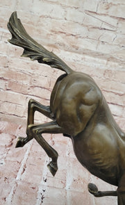 Original Milo Art Deco Wild Horse Bronze Sculpture Hot Cast Marble Base Figure