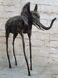Load image into Gallery viewer, Salvador Dali Surrealist Elephant with Long Legs Bronze Metal Sculpture Statue Figurine
