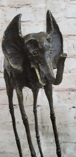 Salvador Dali Surrealist Elephant with Long Legs Bronze Metal Sculpture Statue Figurine