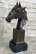 Load image into Gallery viewer, Horse Head Bronze Bust Statue Sculpture Figure Original Art Decor Equestrian 10.5" x 6"

