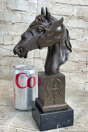 Horse Head Bronze Bust Statue Sculpture Figure Original Art Decor Equestrian 10.5