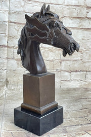 Horse Head Bronze Bust Statue Sculpture Figure Original Art Decor Equestrian 10.5