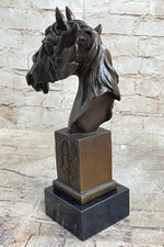 Horse Head Bronze Bust Statue Sculpture Figure Original Art Decor Equestrian 10.5