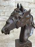 Load image into Gallery viewer, Horse Head Bronze Bust Statue Sculpture Figure Original Art Decor Equestrian 10.5" x 6"
