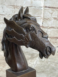 Load image into Gallery viewer, Horse Head Bronze Bust Statue Sculpture Figure Original Art Decor Equestrian 10.5" x 6"
