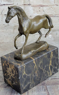 Load image into Gallery viewer, Hot Cast Bronze Galloping Horse Miniature Bronze Sculpture Statue Figure on Marble Base
