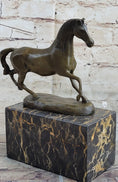 Load image into Gallery viewer, Hot Cast Bronze Galloping Horse Miniature Bronze Sculpture Statue Figure on Marble Base
