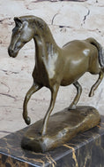 Load image into Gallery viewer, Hot Cast Bronze Galloping Horse Miniature Bronze Sculpture Statue Figure on Marble Base
